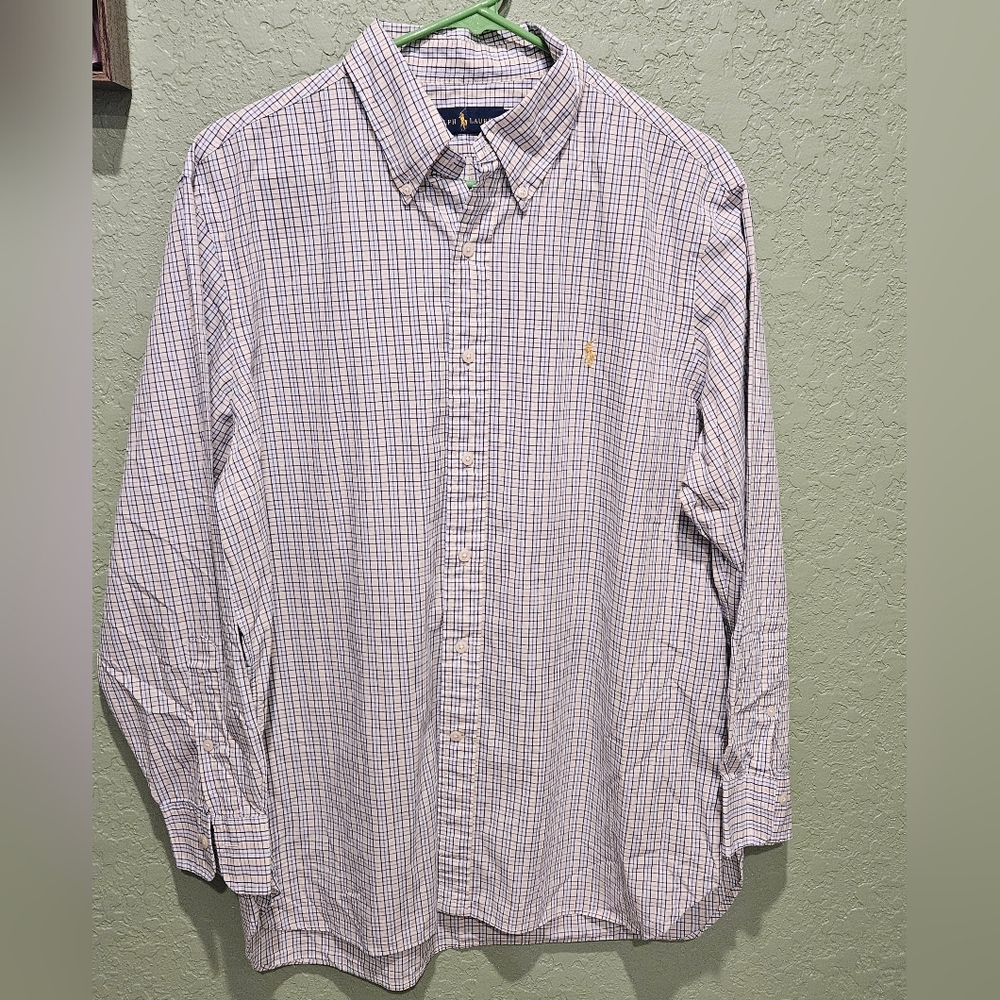Mens Ralph Lauren LS Button Down Casual Shirt Size 16 1/2, 32-33
